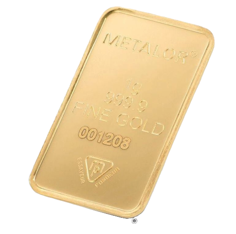 Metalor guldbarre stanset 1 g