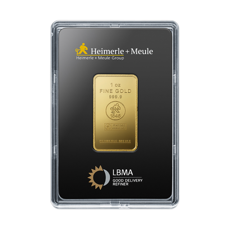 Heimerle+Meule - 1 oz guldbarre stanset