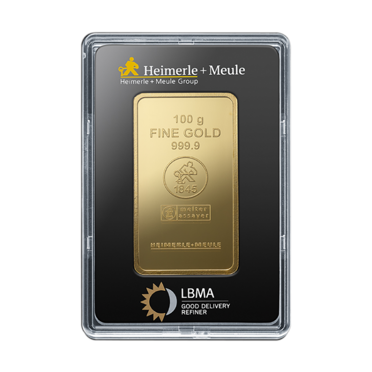 Heimerle+Meule - 100 gram guldbarre stanset