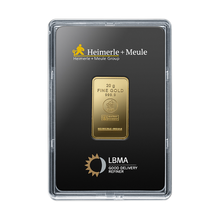 Heimerle+Meule - 20 gram guldbarre stanset