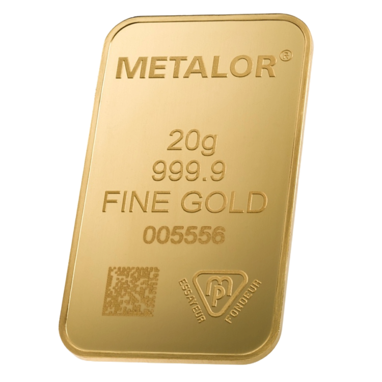 Metalor - 20 gram guldbarre stanset - Image 3