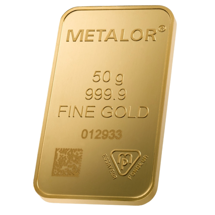Metalor - 50 gram guldbarre stanset - Image 3
