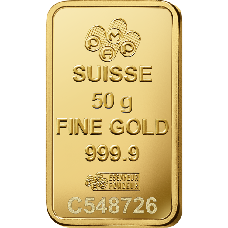 PAMP - 50 gram guldbarre stanset - Image 4