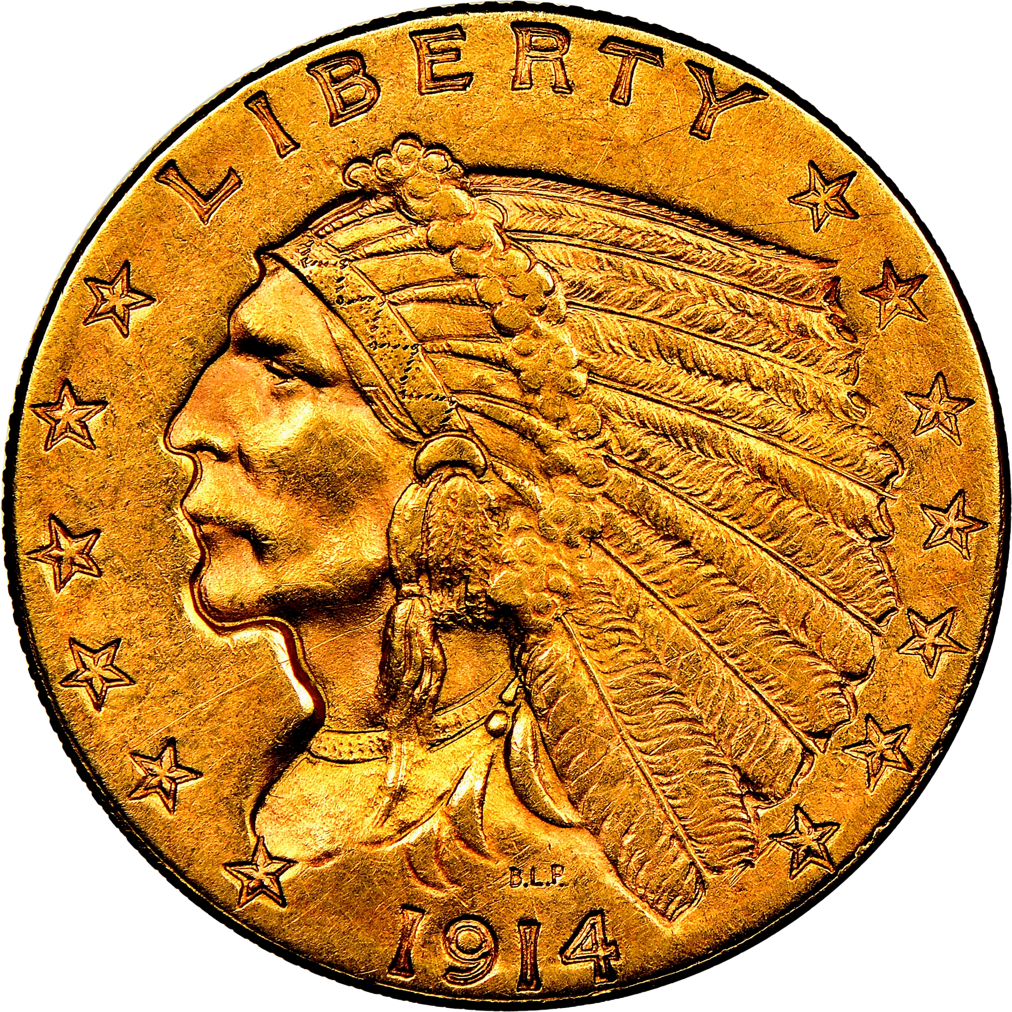 Quarter Eagle - 2½ Dollars 'Indian Head' 1914