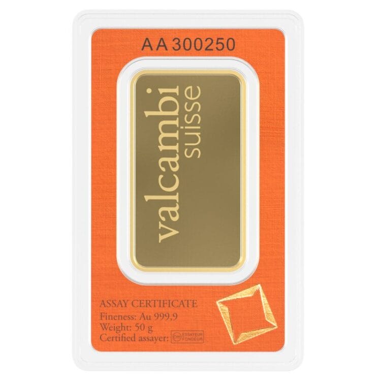 Valcambi - 50 gram guldbarre stanset - Image 2