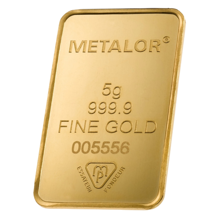 Metalor - 5 gram guldbarre stanset - Image 4