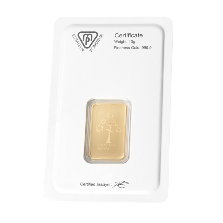 Metalor - 10 gram guldbarre stanset - Image 2