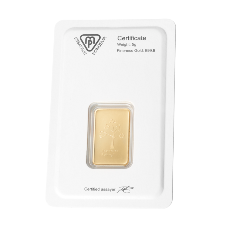 Metalor - 5 gram guldbarre stanset - Image 2