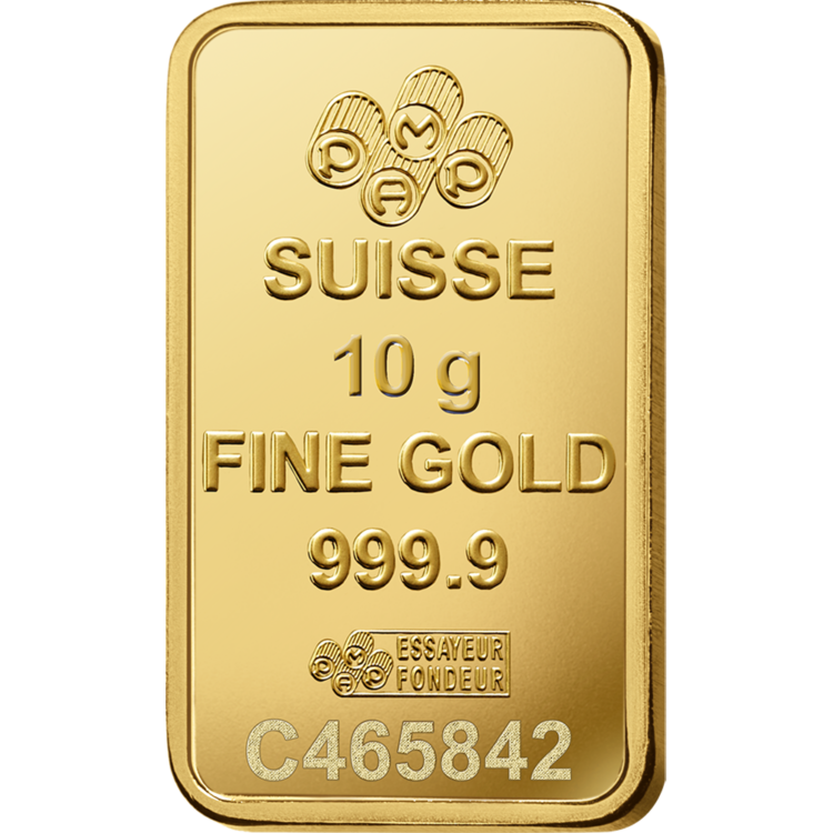 PAMP - 10 gram guldbarre stanset - Image 3