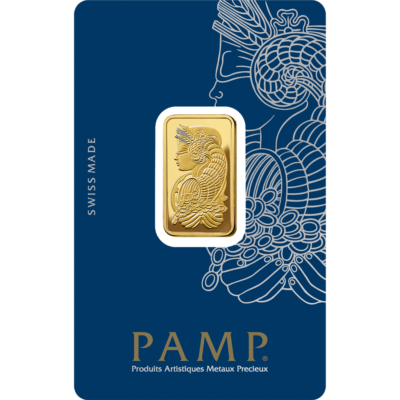 PAMP - 10 gram guldbarre stanset