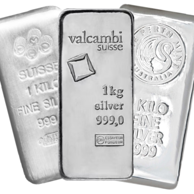 Cirkuleret 1 kg sølvbarre
