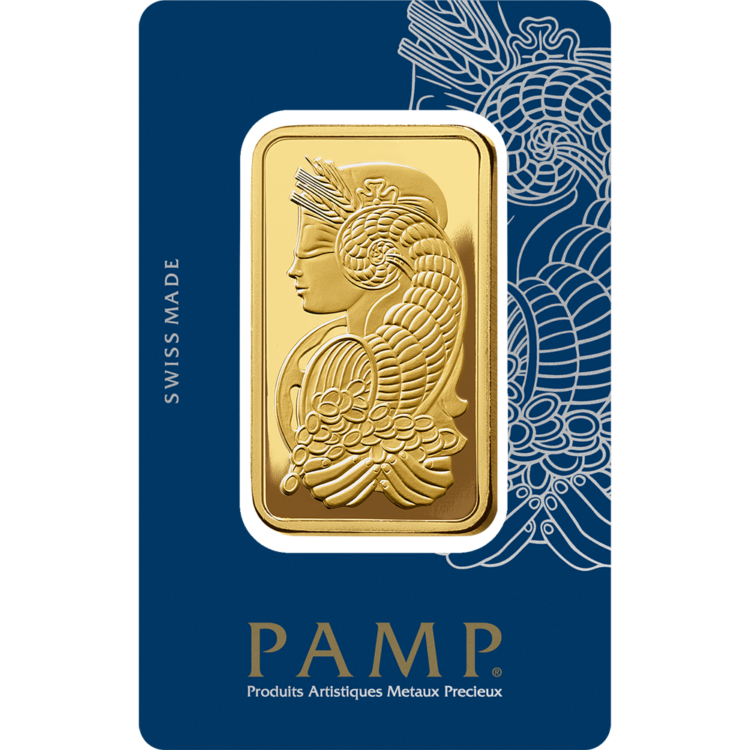 PAMP - 50 gram guldbarre stanset