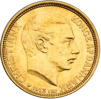 Christian x 10 kr guld mønt