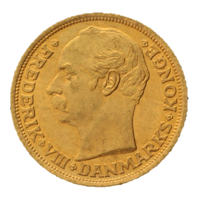 Frederik viii 10 kr guld mønt