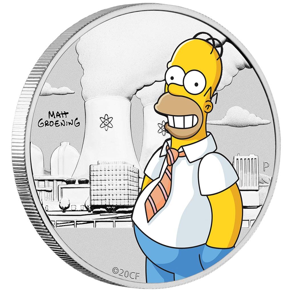 HOMER SIMPSON™ - Sølv 1/2 OZ i kort
