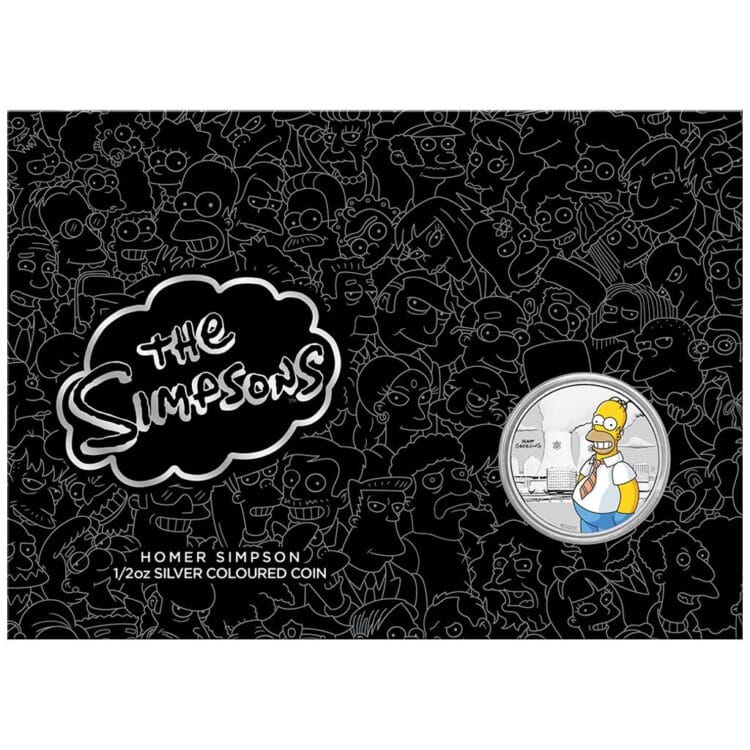 HOMER SIMPSON™ - Sølv 1/2 OZ i kort