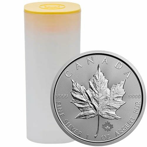 rabat mm enkelt gang Maple Leaf Sølv 1 oz 25 stk mønt-rør - NYFORTUNA