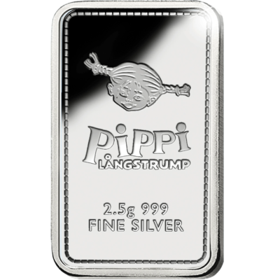 Pippi Langstrømpe sølvbarre - 2,5 gram